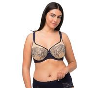 Ulla Popken Women's Wire-Bra, lace, 2-Tone, Midnight Blue, 48 B