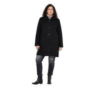 Ulla Popken Women's Wool Coat Coats, black, 50-52