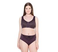 Ulla Popken Womenswear Plus Size Curvy Front Closure Wirefree Kelly Fit Support Bra Grape red 115C 810232844-115C