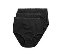 Ulla Popken Womenswear Plus Size Curvy 3 Pack of Ulla-la! Stretch Cotton Panties black 58+ 795269130-58+