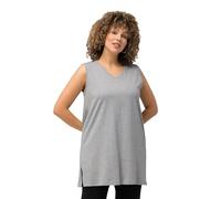 Ulla Popken Womenswear Plus Size Curvy Basic V-Neck Relaxed Fit Cotton Knit Tank 531122