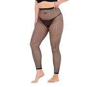 Ulla Popken Womenswear Plus Size Curvy Circle Fishnet Footless Tights black 46+ 835719100-46+
