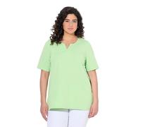 Ulla Popken Women's T-Shirt, A-Linie, Tunika-Ausschnitt, Halbarm, Green, 16 UK/18 UK