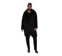 Ulla Popken Womenswear Plus Size Curvy Faux Curly Lamb Fully Lined Coat Black 58+ 814060100-58+