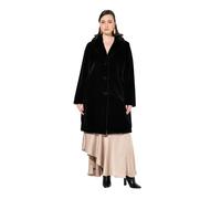 Ulla Popken Womenswear Plus Size Curvy Faux Fur Lapel Collar Coat black 42+ 830620100-42+