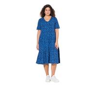 Ulla Popken Women's Kleid Mit Asymmetrischer Volants Asymmetrical Ruffle Dress, Peacock Blue, 20/22
