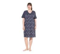 Ulla Popken Womenswear Plus Size Curvy Flower Rain Short Sleeve V-Neck Sleep Tee Dark Grey 54+ 842586102-54+