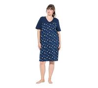 Ulla Popken Womenswear Plus Size Curvy Flower Rain Short Sleeve V-Neck Sleep Tee Midnight Blue 46+ 842586139-46+