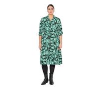 Ulla Popken Womenswear Plus Size Curvy Graphic Print Long Sleeve Shirt Dress Black 50+ 834191100-50+