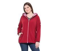 Ulla Popken Womenswear Plus Size Curvy Hooded Fleece Zip-Up Jacket Marsala red 46+ 829113540-46+