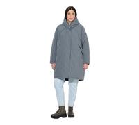 Ulla Popken Womenswear Plus Size Curvy HYPRAR Oversized Waterproof Coat Dark Mottled Grey 58+ 842951118-58+
