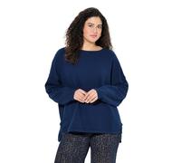 Ulla Popken Womenswear Plus Size Curvy Inverted Seam Long Sleeve Sweatshirt Ink Blue 58+ 843023740-58+