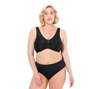 Ulla Popken Womenswear Plus Size Curvy Kelly Tonal Jacquard Support Bra Black 125E 659343100-125E