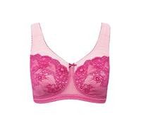 Ulla Popken Womenswear Plus Size Curvy Lace Panel Relief Bra Fuchsia 100C 819614817-100C