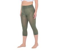 Ulla Popken Womenswear Plus Size Curvy Opaque Capri Tights 80 Denier olive gray 46+ 815580437-46+