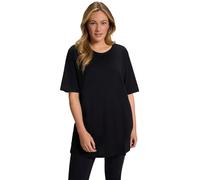 Ulla Popken Womenswear Plus Size Curvy Oversize Basic Short Sleeve Tee Black 46+ 486910 10-46+