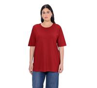 Ulla Popken Womenswear Plus Size Curvy Oversize Basic Short Sleeve Tee Poppy 58+ 486910 57-58+