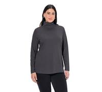 Ulla Popken Womenswear Plus Size Curvy Oversize Figure Hugging Stretch Turtleneck Charcoal Melange 54+ 646813 12-54+