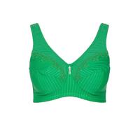 Ulla Popken Womenswear Plus Size Curvy Oversize Kelly Pinstripe Support Bra Grass Green 100C 658495447-100C