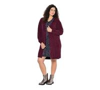 Ulla Popken Womenswear Plus Size Curvy Oversized Chenille Open Shape Cardigan Dark Claret 50+ 843590350-50+
