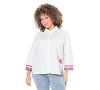 Ulla Popken Womenswear Plus Size Curvy Pink Club Button Down Shirt snow white 42+ 838251200-42+