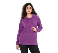 Ulla Popken Womenswear Plus Size Curvy Rhinestone Drawstring Moon Wash Hoodie Pale Plum 54+ 842072839-54+