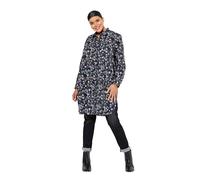 Ulla Popken Womenswear Plus Size Curvy Scribble Print Button-Down Shirt Dress black 50+ 835822100-50+