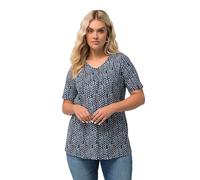 Ulla Popken Womenswear Plus Size Curvy So Many Dots Tee Marine 46+ 827125130-46+