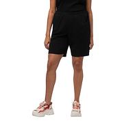 Ulla Popken Women's Jerseyshorts, Taschen, Elastikbund Bermuda Shorts, Black, 32-34
