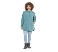 Ulla Popken Womenswear Plus Size Curvy Teddy Fleece Hooded Zip Neck Sweatshirt ice Green 50+ 800546720-50+