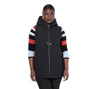 Ulla Popken Womenswear Plus Size Curvy Textured Hooded Vest black 50+ 835658130-50+