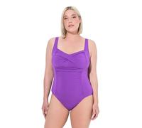 Ulla Popken Women's Badeanzug, Iris, Struktur One Piece Swimsuit, Violet, 22