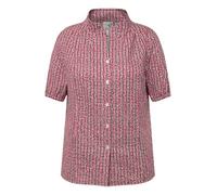 Ulla Popken Womenswear Plus Size Curvy Traditional Plaid Goblet Collar Blouse salsa 54+ 829425530-54+