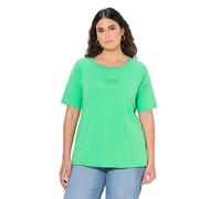 Ulla Popken Women's Shirt, Ringel, Rundhals, Halbarm, Offenkantig T, Mint Green, 16 UK/18 UK