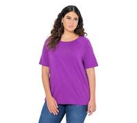 Ulla Popken Womenswear Plus Size Curvy True Lettering Short Sleeve Tee Purple 50+ 835801824-50+