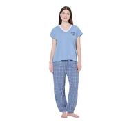 gs1 data protected company 4069787000005 Women's Sweet Check Pyjama Set, Frost Blue, 42-44