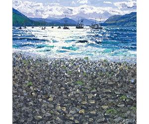 Ullapool Shore 2011 (Oil on Canvas) By Charles Simpson (b. 1952) - Tracks Publishing Artistic Blank/Birthday Card - ART438