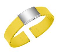 ULLCHRO FKM Rubber Fluoridated Watch Strap Cut to Size Soft and Durable Quick Release Fluorine Rubber Watch Strap for Men and Women 18mm 19mm 20mm 21mm 22mm, lemon tree, 20mm, strip