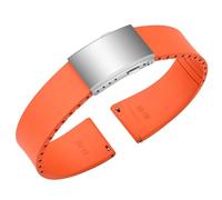 ULLCHRO FKM Rubber Fluoridated Watch Strap Cut to Size Soft and Durable Quick Release Fluorine Rubber Watch Strap for Men and Women 18mm 19mm 20mm 21mm 22mm, orange, 21mm
