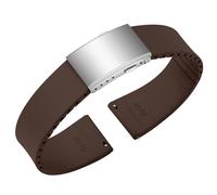 ULLCHRO FKM Rubber Fluoridated Watch Strap Cut to Size Soft and Durable Quick Release Fluorine Rubber Watch Strap for Men and Women 18mm 19mm 20mm 21mm 22mm, dark brown, 20mm