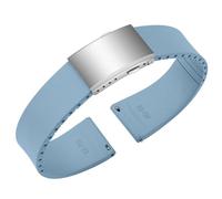 ULLCHRO FKM Rubber Fluoridated Watch Strap Cut to Size Soft and Durable Quick Release Fluorine Rubber Watch Strap for Men and Women 18mm 19mm 20mm 21mm 22mm, light blue, 19mm