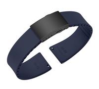 ULLCHRO FKM Rubber Fluoridated Watch Strap Cut to Size Soft and Durable Quick Release Fluorine Rubber Watch Strap for Men and Women 18mm 19mm 20mm 21mm 22mm, Navy Blue (Black Buckle), 20mm
