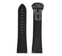 ULLCHRO FKM Rubber Silicone Watch Strap 20mm 22mm Waterproof Smartwatch Strap Replacement for Men with Quick Release Watch Straps, Black & Black 02, 20mm