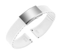 ULLCHRO FKM Rubber Watch Strap, Cut to Size Quick Release Fluororubber Watch Band Soft Replacement Watchband with Silver Milled Clasp for Men Women 18mm 19mm 20mm 21mm 22mm (19mm, White)
