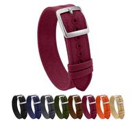 ULLCHRO Nylon Watch Band 20mm 22mm, Single Pass Watch Strap for Men Women, Military Quick Release Breathable Soft Canvas Fabric Adjustable Premium Sport Wristband, Burgundy, 20mm, Minimalist