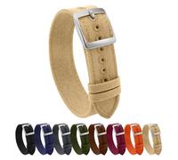 ULLCHRO Nylon Watch Band 20mm 22mm, Single Pass Watch Strap for Men Women, Military Quick Release Breathable Soft Canvas Fabric Adjustable Premium Sport Wristband (20mm, Beige)