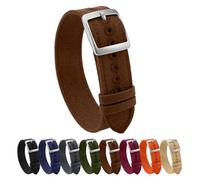 ULLCHRO Nylon Watch Band 20mm 22mm, Single Pass Watch Strap for Men Women, Military Quick Release Breathable Soft Canvas Fabric Adjustable Premium Sport Wristband, Brown, 20mm, Minimalist