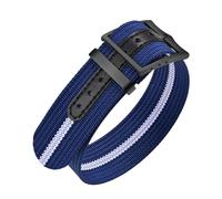ULLCHRO Nylon Watch Strap 20mm 22mm Nylon Watch Band Replacement Single Pass Nato Strap Breathable Military Watch Bands for Men Soft Elastic Watch Straps with Black Buckle (22mm, Blue & White)