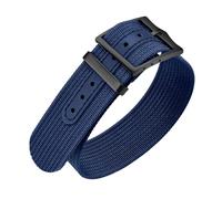 ULLCHRO Nylon Watch Strap 20mm 22mm Nylon Watch Band Replacement Single Pass Nato Strap Breathable Military Watch Bands for Men Soft Elastic Watch Straps with Black Buckle (22mm, Navy Blue)