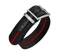 ULLCHRO Nylon Watch Strap 20mm 22mm Nylon Watch Band Replacement Single Pass Nato Strap Breathable Military Watch Bands for Men Soft Elastic Watch Straps (20mm, Black & Red)